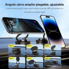 Soporte Para Celular Magnético Con Ventosa, Gira 360 Grados                                                                                           