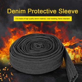 Nylon Protective Sleeve, Black 27mm / 1.06inch Diameter Protective Sleeve Sheath Cover 7.5m / 25ft Welding Torch Hydraulic Hose Protector Hose Nylon Cover