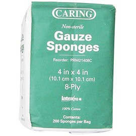 Medline Gauze 8 Ply Sponge Non-Sterile, 4 x 4 Inch, 200 Count