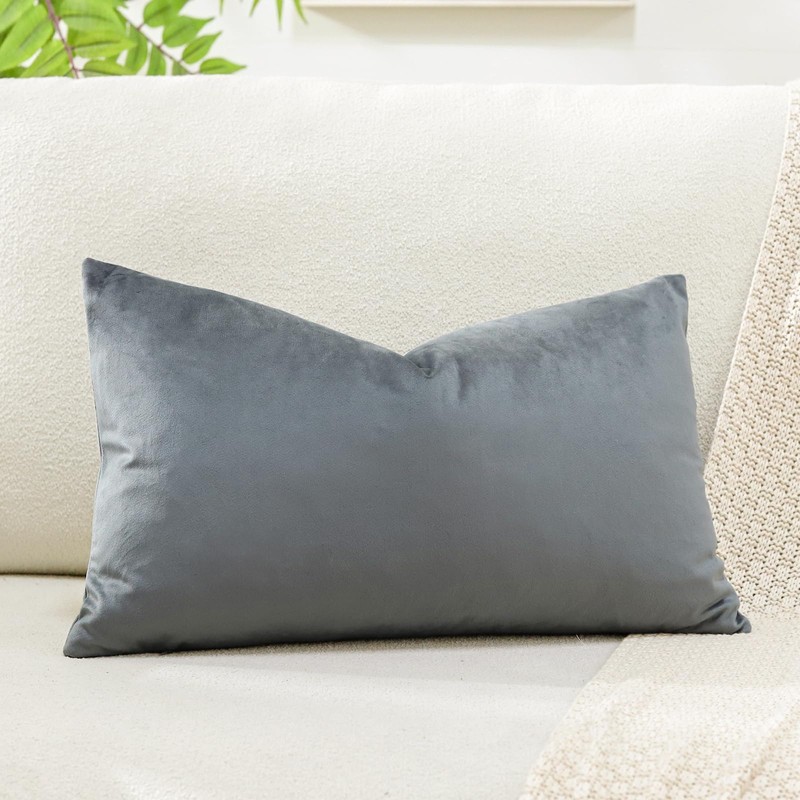 Artscope Luxury Velvet Cushion Covers Decorative Rectangle Pillowcases Soft Solid