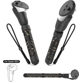Handle Attachments Compatible with Meta Quest 3/3S/3S Xbox Edition, VR Game Gorilla Tag Long Arms Sticks, Beat Saber Handle Extensions Grips for Meta Quest 3 (Black&Gold)