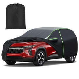 Mixsuper Liner Car Cover for Chevy Trax 2013-2023, Full Car Cover All Weather Car Covers for Chevy Trax, Waterproof Outdoor Cover with Zipper Door Reflective Strips