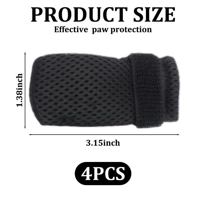 4 PCS Cat Booties, Cat Mittens to Prevent Scratching, Mesh