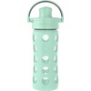 Lifefactory 16oz Active Flip Cap, Mint Glass Water Bottle