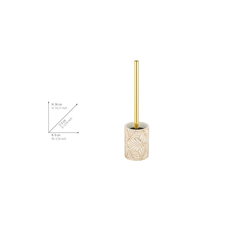 WENKO Terralba Toilet Brush Holder with Closed Stand Polyresin and