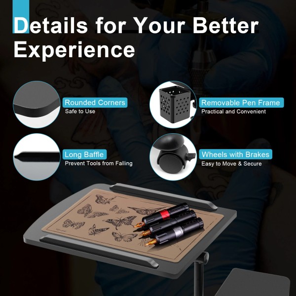 Unbranded Tattoo WorkStation Arm Rest Mobile Work Station Portable Tray