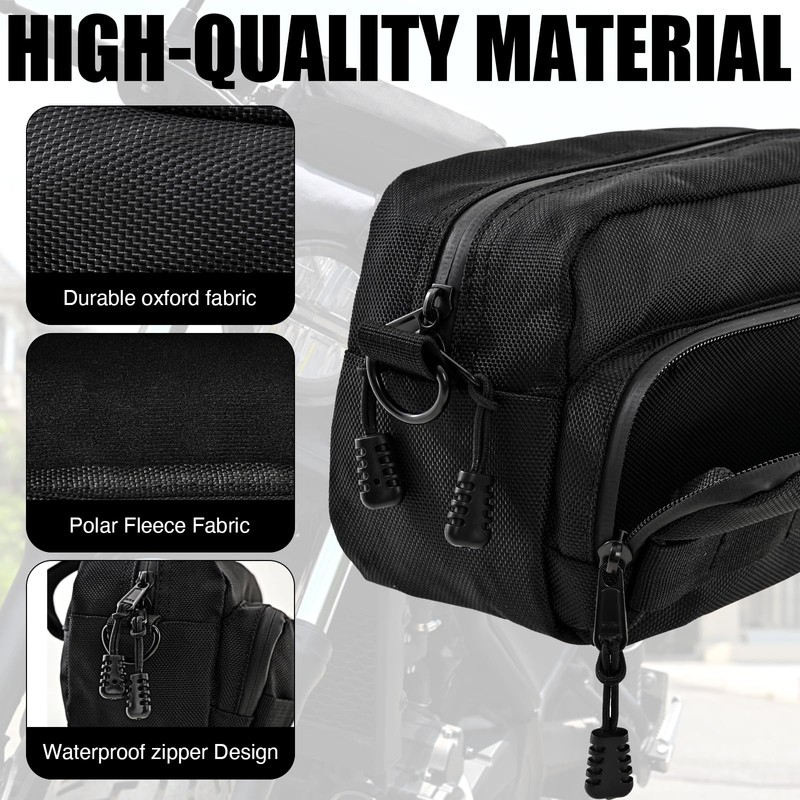 SANDEYISS Motorcycle Handlebar Bag,Easy Installation Motorcycle Bag,Universal Handle Bar Bag,Multi-Purpose