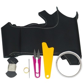TricoloreExchange EX DIY Steering Wheel Cover Replacement Kit, Genuine Leather, model: 1BS1H36B2B1V