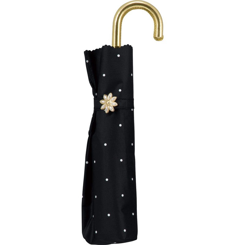 [2025] Wpc. Parasol Light Shielding Dot Flower Point Mini Black