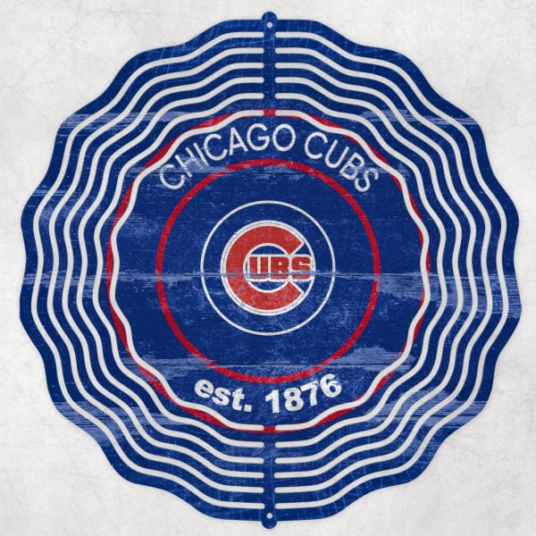 Handmade Chicago Cubs 10" Wind Spinner