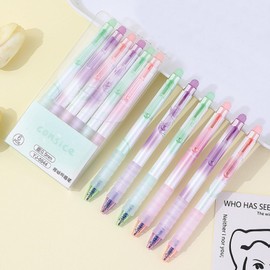 MOZXIRZ 6 Pcs Erasable Gel Ink Pens Retractable Pens 0.5mm Blue Ink Pen Office School Pens Cute Aesthetic Pens Women Girls Pens (Blue Ink-Pastel)