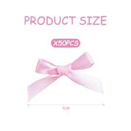 50 4cm Pink Bows, Mini Bows, Bow Decorations, Ribbon Bows, Cute Bows, Can Be Used for DIY Crafts, Gift Decoration, Etc.