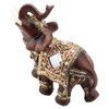 Tnfeeon Elephant Statue Wealth Figurine Wood Grain Lucky Feng Shui