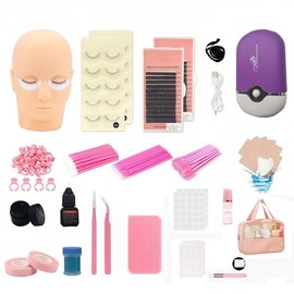 Eyelash Extension Practice Kit, Beginner Eyelash Extension Cosmetic Supplies for Beginner, Professional Makeup Tools for Women & Girls - Color: Color 02, Specification: one-size
