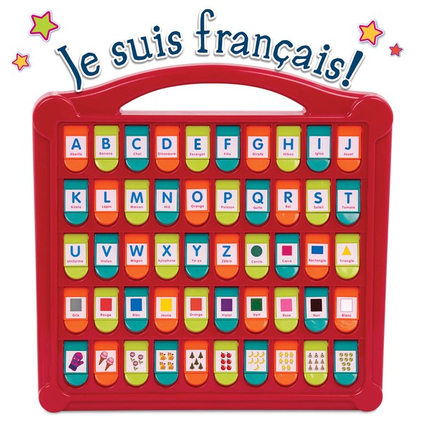 Battat – French Alphabet Toy for Learning – 50 Pop-Up Flaps – Letters, Words, Numbers, Colors, Shapes – Educational Toy for Toddlers, Kids – 3 Years + – Alphabet Cache-Cache
