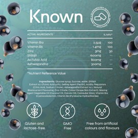 Tasty 1600mg Shilajit Gummies - 50% Fulvic Acid, B12 - Energy & Metabolism - Natural Blackcurrant Flavour - 60 Vegan Gummies, 1 Month Supply