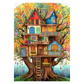 Tree House Puzzles for Adults 1000 Pieces, Fantasy Tree of Life Jigsaw Puzzles, Plant Challenging Hard Puzzles as Nature Decor