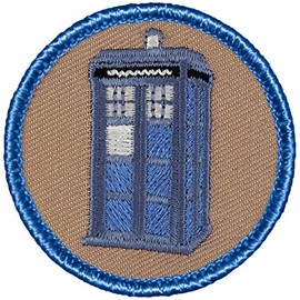 Tardis Police Box Patrol Patch - 2" Diameter Round Embroidered Patch (Sew-on)