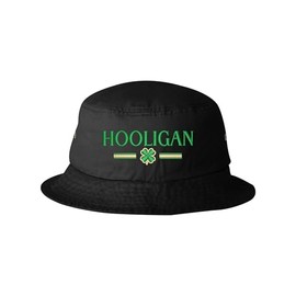 Go All Out One Size Black Bucket Hooligan Funny Shamrock Irish St Patricks Day Embroidered Cap Dad Hat