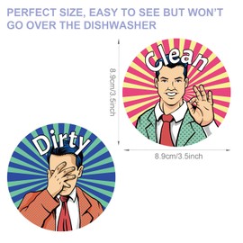 Dishwasher Magnet Clean Dirty Sign, Double Sided Funny Clean Dirty Magnet Flip Sign Reversible Kitchen Accessories for Dish Washer Refrigerator Laundry Room