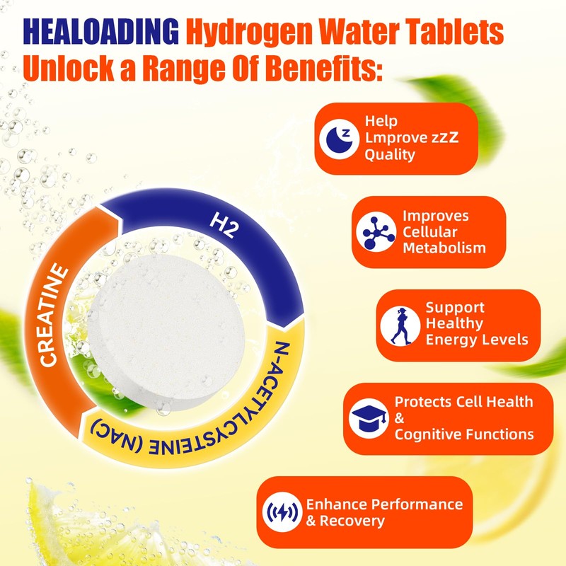 HEALOADING Hydrogen Water Tablets with Magnesium: Molecular Hydrogen Supplement for