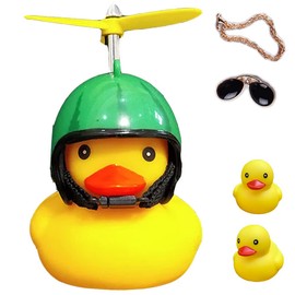Duck Bicycle Light/Bell, Bicycle Headlight, Cartoon Duck, Head Lamp, Glossy, Handlebar Bicycle Accessories, Cute, Small, Yellow, Ringing, Caution Light, for Kids/Adults, Hat, Duck, Film