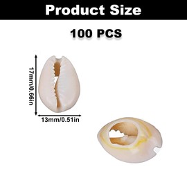 100PCS Cowrie Shells Charms, Natural Cut Oval Seashells Pendants, Yellow Beach Shells Charms with Hole, Summer Ocean Dangle Charms for Fish Tank Necklace Bracelet Earrings Jewelry Making DIY Crafts