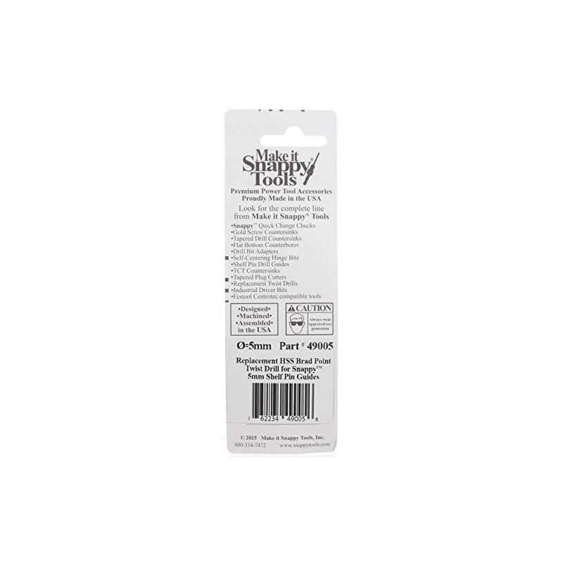 Make it Snappy Tools Replacement HSS Brad Point Drill for