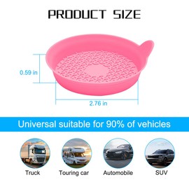 Mandark Car Cup Holder Coasters, Non-Slip Silicone Vehicle Insulation Drink Mat, Waterproof Sift-Proof Spill Recessed Automotive Interior Cup Insert Pad Accessories, Universal Fit (Pink)