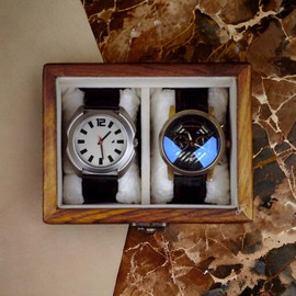 Wooden Watch Box Organizer for Men – 2 Slot Watch Box for Men | Luxury Watch Case for Men | Wood Watch Box Unisex | Wood Glass Watch Box Case Organizer | Indian Rosewood | Made for Special Days