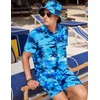 EISHOPEER Men's Classic Hawaiian Shirt and Short 2 Piece Beach
