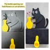 Funny Black Cat Fridge Magnets, Fridge Magnets with Swinging Vase,