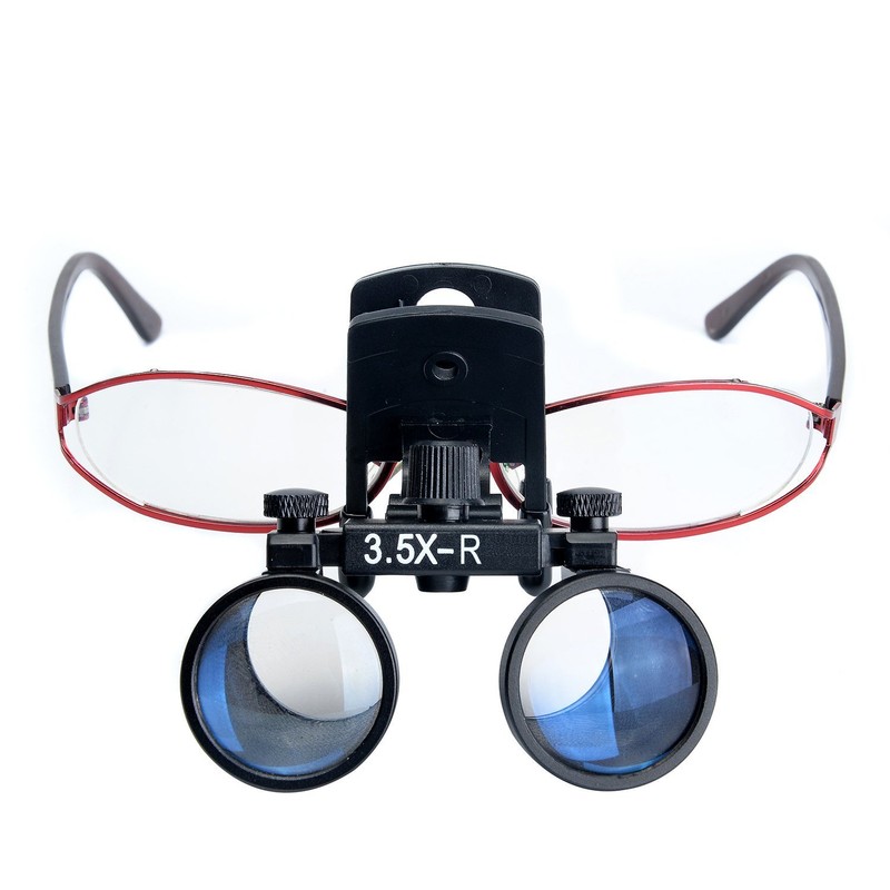 EUSTOMA Clip-on Magnifier Mini Binocular Magnifier for Glasses/Goggles Lightweight Plastic