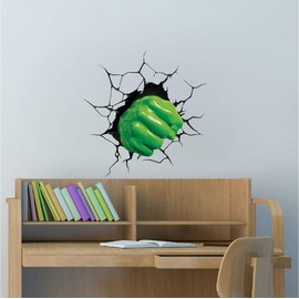 Fist Superhero Wall Decal Sticker - Fist Wall Decal Smash Wall Art Kids Bedroom Smash Wall Decor Superhero Sticker Removable Wallpaper Nursery Art, s39