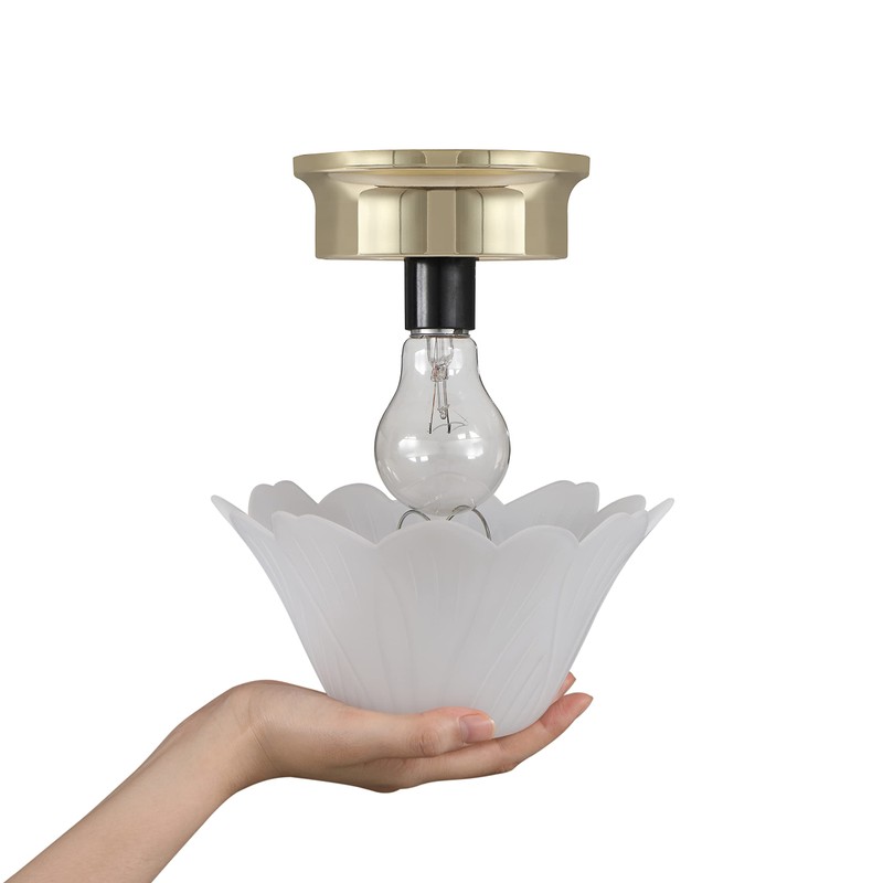 Aspen Creative 28003-15-2, Clip-on Tulip Shade in White Finish, 8"