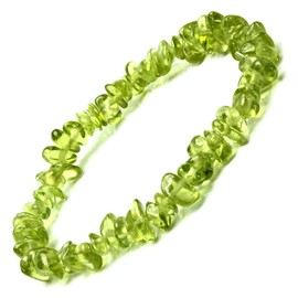 Happy Bomb Peridot Bracelet, Natural Cut, August, Birthstone, Natural Stone, Power Stone, Rubber Stone