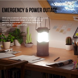 Lichamp LED Camping Lantern, 4 Pack Battery Powered Flashlight for Power Outages, Portable Collapsible Hanging Light Essential for Home, Outdoor, Emergency Lamp Survival Kit Gear for Hurricane, C4