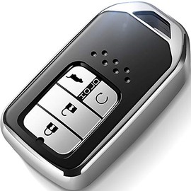 Intermerge for Honda Key Fob Cover,Special Soft TPU Key Case Protector Compatible with Honda Civic Accord CR-V HR-V Fit Odyssey JED Crosstour Crider Honda Keyless Smart Key Cover (Silver)