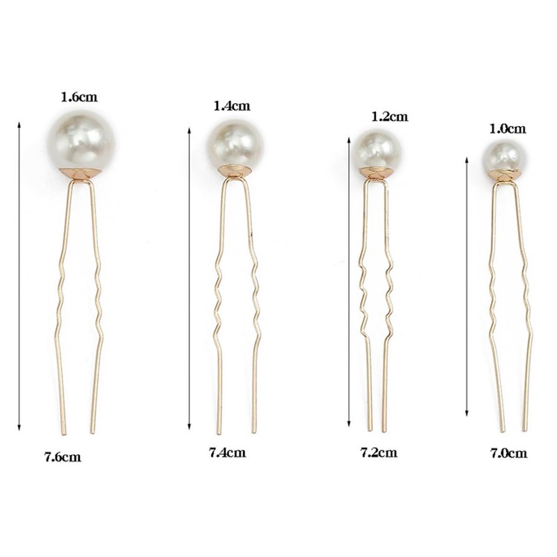 Ieron Haarnadeln mit Perlen, U-förmig, Haar-Accessoires für die Braut, 4