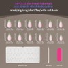 Uñas francesas con punta verde almendra, 24 piezas, 12 tamaños,