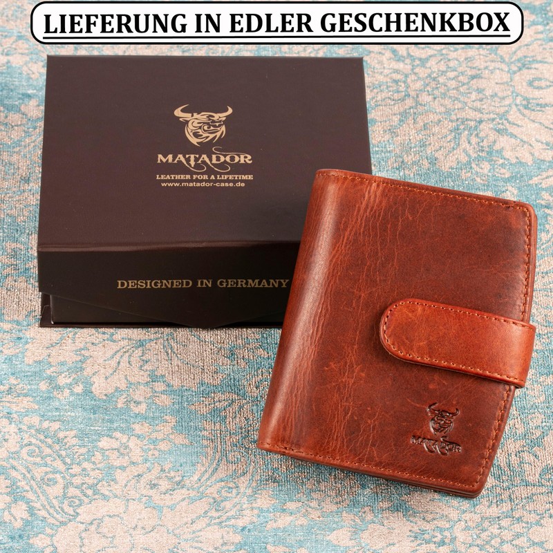 MATADOR Real Leather Women’s Wallet, 3622, RFID Protection, Numerous Card