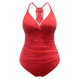 Firpearl - Traje de baño de una Pieza para Mujer con diseño de macramé