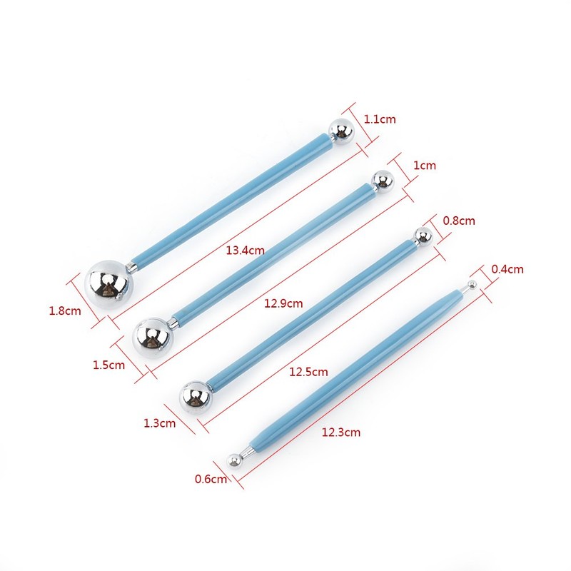 4 Pcs Modeling Ball Tools, 8 Ball Stainless Steel Dotting