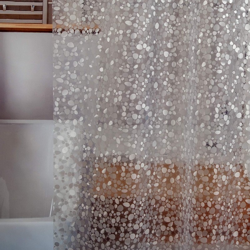 Clear Heavyweight PEVA Shower Curtain Liner, Waterproof with Rustproof Metal