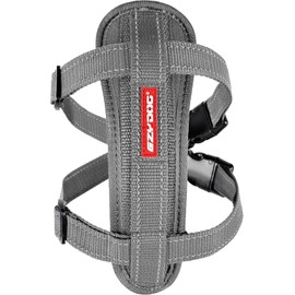 EZYDOG Classic Chest Plate Dog Harness | Dog Harness Small Dog, K9 Dog Harness, Dog Harness Medium, Reflective Stitching, No Pull, Dog Harness Large Dog, Dog Harnesses, Breathable Material (Grey)