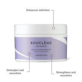 Bouclème Intensive Moisture Treatment, Deep Care Mask for Healthy and Strong Curls, Leave-in Conditioner with Mafura Butter and Marula Oil, 250 ml