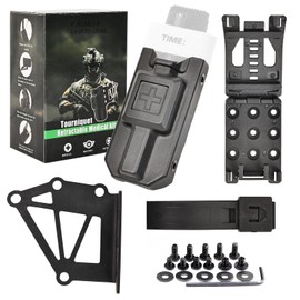 Tactical Tourniquet Holder System | Molle-Compatible 4-Piece Set with Universal Holster Mount | Adjustable Duty Belt Accessories for Professional-Grade Tourniquets (Fits 2-2.75" Belts)（Pack of 1）