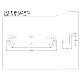 Kingston Brass DR314127 Restoration 12" Decorative Grab Bar, Brushed Brass