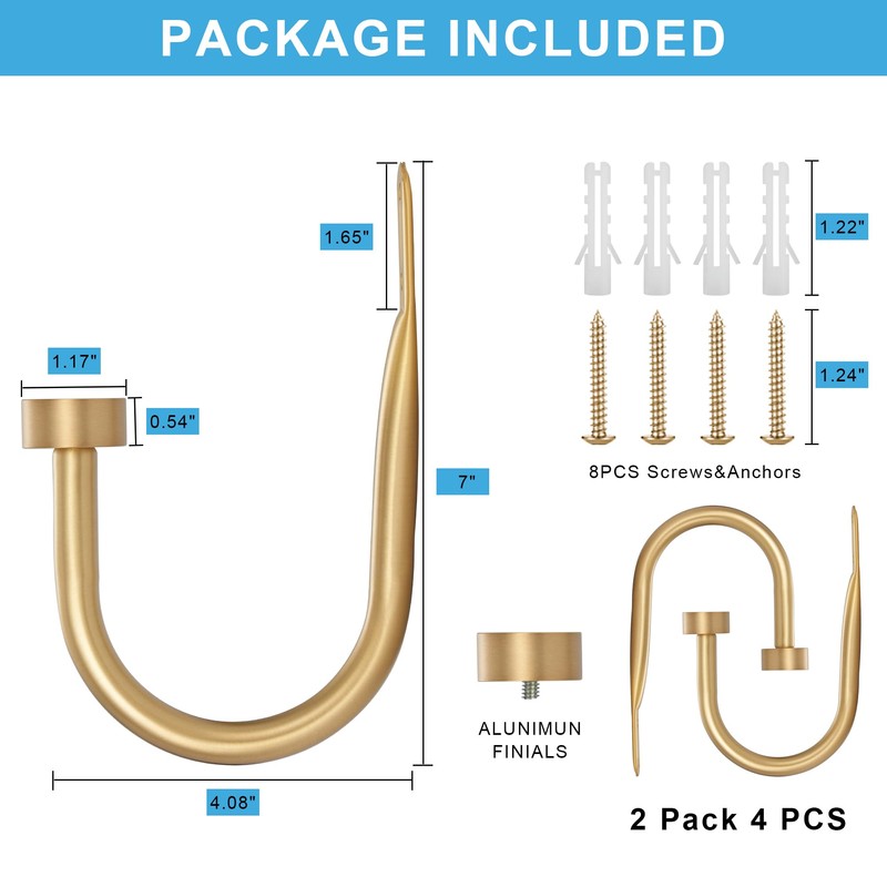 Premium Curtain Holdback, Quality Metal Decorative Curtain Holdbacks with Zinc