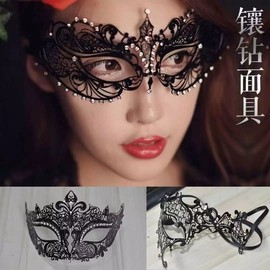 Venetian Diamond Adult Costume Mask for Halloween & Masquerade Parties Style Seven Brick Rose Gold 10ea
